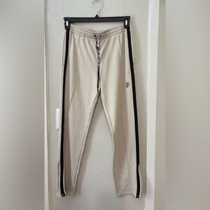 Pink Beige Track Pants with Black Stripes